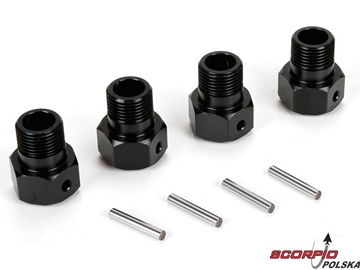 MTXL: Sześciokąt koła ze sworzniem czarny (4) MTXL: Sześciokąt koła ze sworzniem czarny (4) / LOS252050