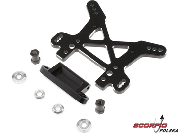 DBXL/MTXL: Wieża amortyzatorów przednia aluminium czarna DBXL/MTXL: Wieża amortyzatorów przednia aluminium czarna / LOS354004