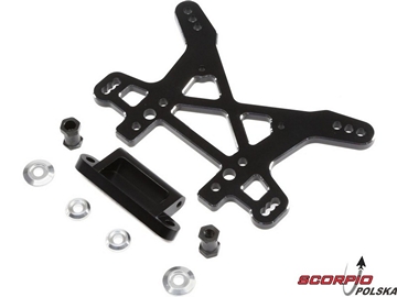 DBXL/MTXL: Wieża amortyzatorów tylna aluminiowa czarna DBXL/MTXL: Wieża amortyzatorów tylna aluminiowa czarna / LOS354005