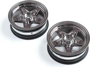 Losi felga przednia, czarny chrom (2): 22S Drag Losi felga przednia, czarny chrom (2): 22S Drag / LOS43049