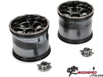 LST XXL-2: Felga 420S Force czarny chrom (2) / LOS44000