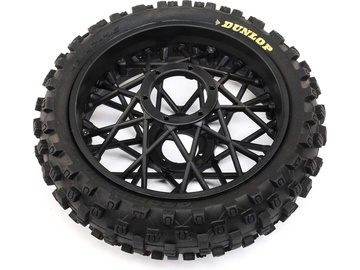 Losi koło z oponą Dunlop MX53 tylne, felga czarna: PM-MX / LOS46005