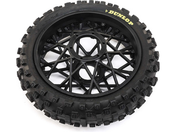 Losi koło z oponą Dunlop MX53 tylne, felga czarna: PM-MX Losi koło z oponą Dunlop MX53 tylne, felga czarna: PM-MX / LOS46005