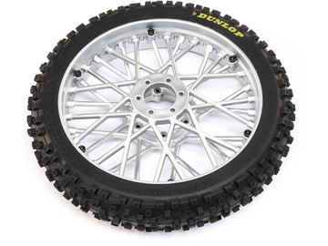 Losi koło z oponą Dunlop MX53 przednie, felga chrom: PM-MX / LOS46006