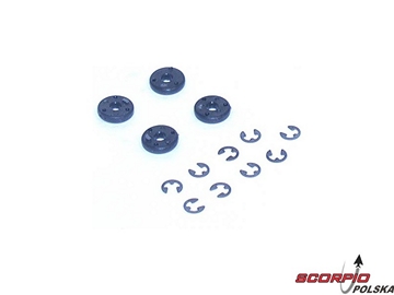 Shock Pistons #57. Black (4) / LOSA5045