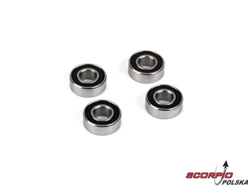 5x11x4 Rubber Sealed Ball Bearing (4) 5x11x4 Rubber Sealed Ball Bearing (4) / LOSA6947