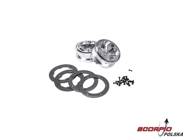2.2 Beadlock Wheels. Chrome with Rings: CCR / LOSA7020