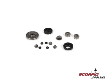 F/R Diff Gear. Housing & Spacer Set: Mini 8IGHT / LOSB1923