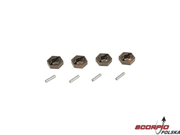 Wheel Hex (4) w/Pins: TEN-SCTE Wheel Hex (4) w/Pins: TEN-SCTE / LOSB3495