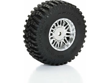 Pro-Line koło z oponą 1:18 Flat Iron H12mm, felga chrom Diablo (4): Typhon Grom / PRO1028810