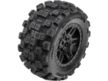 Pro-Line koło 1:16, opona Badlands, felga czarna H12mm (2): Arrma Mini Kraton / PRO1030110