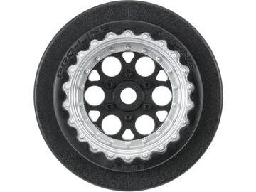 Pro-Line felga Showtime+ Black/Silver (2): Losi Mini No-Prep Drag / PRO283413