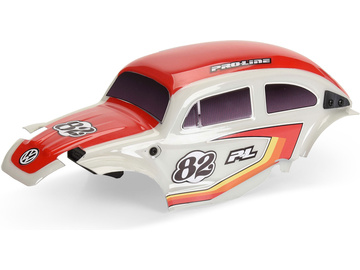 Pro-Line karoseria Class 1 VW Garbus czerwona, koła z oponą Flat Iron 12mm, felgi Chrome Diablo: Arr / PRO368000T2