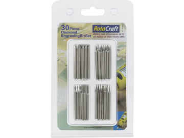 Rotacraft diamentowe narzędzia grawerskie (zestaw 30szt) Rotacraft diamentowe narzędzia grawerskie (zestaw 30szt) / SH-RC9006