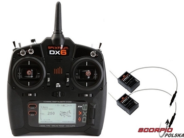 DX6 DSM X Spektrum Mode 2 (1-4), <b>2x AR610</b> / SPM6750EUB