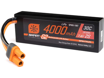 Spektrum Smart G2 LiPol 7.4V 4000mAh 30C IC5 Spektrum Smart G2 LiPol 7.4V 4000mAh 30C IC5 / SPMX-1087