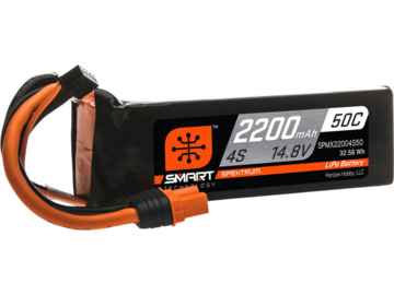Spektrum Smart LiPol 2200mAh 4S 14.8V 50C IC3 Spektrum Smart LiPol 2200mAh 4S 14.8V 50C IC3 / SPMX22004S50
