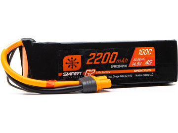 Spektrum Smart G2 LiPol 14.8V 2200mAh 100C IC3 Spektrum Smart G2 LiPol 14.8V 2200mAh 100C IC3 / SPMX224S100