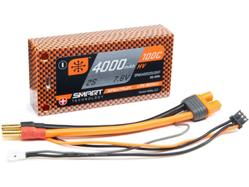Spektrum Smart Lipol Car HV 4000mAh 2S 7.6V 100C Short HC 5mm Spektrum Smart Lipol Car HV 4000mAh 2S 7.6V 100C Short HC 5mm / SPMX40002S100HT
