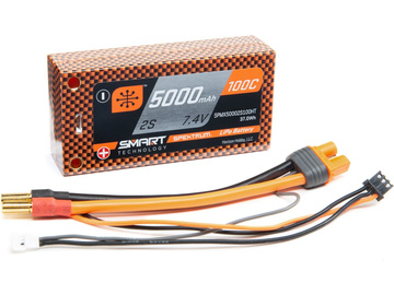 Spektrum Smart Lipol Car 5000mAh 2S 7.4V 100C Short HC 5mm / SPMX50002S100HT