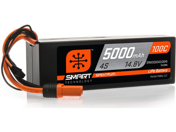 Spektrum Smart LiPol Car 5000mAh 4S 14.8V 100C HC IC5 Spektrum Smart LiPol Car 5000mAh 4S 14.8V 100C HC IC5 / SPMX50004S100H5