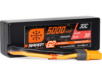 Spektrum Smart G2 LiPol 11.1V 5000mAh 30C HC IC5 Spektrum Smart G2 LiPol 11.1V 5000mAh 30C HC IC5 / SPMX53S30H5