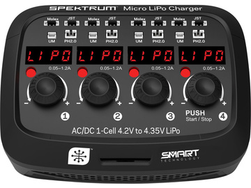 Spektrum Ładowarka Smart Micro 4-port AC/DC 1S LiPol / SPMXC1040I