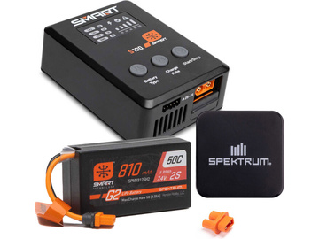 Spektrum Smart Powerstage G2 Car 2S 810mAh IC2, ładowarka S100, zasilacz 65W / SPMXPSS210I