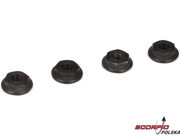 Nakrętka 4mm niska ząbkowana (4) / TLR236001