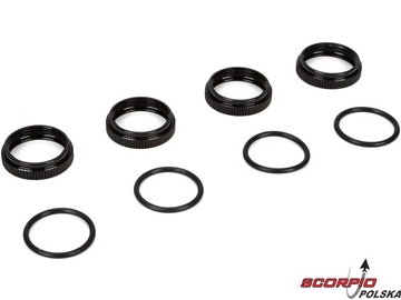 TLR 8ight 3.0: Nakrętka amor z o-ringami (4) TLR 8ight 3.0: Nakrętka amor z o-ringami (4) / TLR243005