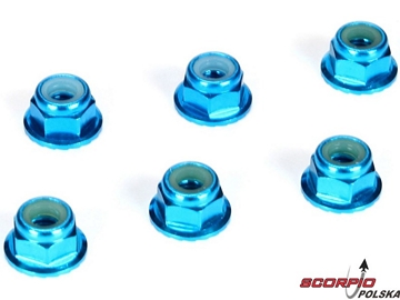 Nakrętka samokontr M4 z kołn. niebieski dural (6) Nakrętka samokontr M4 z kołn. niebieski dural (6) / TLR336001